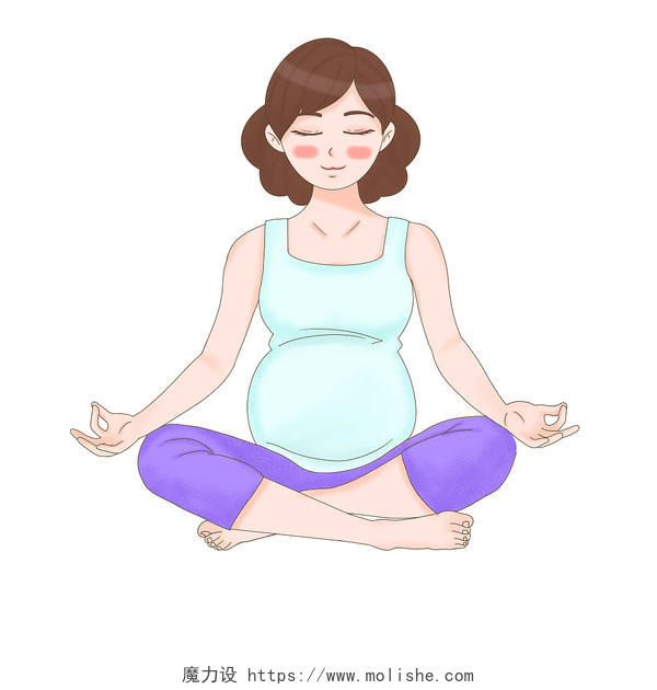 健康瑜伽孕妇瑜伽美女孕妇做瑜伽PNG素材孕妇健身瑜伽运动元素